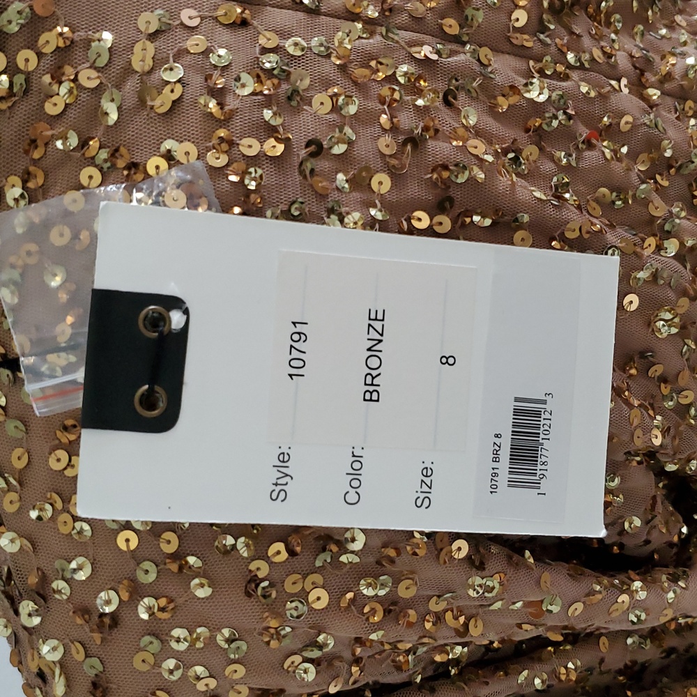 MacDuggal bronze Sequin gown Size 8 and 6 available new with tags - Picture 9 of 14